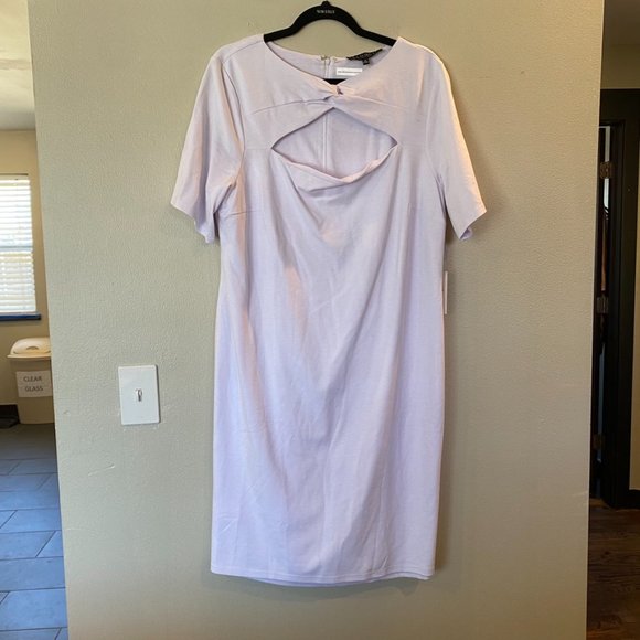 NWT Eloquii Twist Front Sheath Dress White Size 16 - Picture 5 of 7